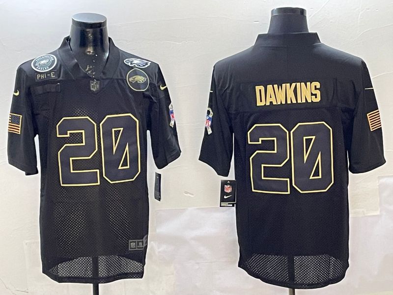 Men Philadelphia Eagles #20 Dawkins Black 2025 Nike Salute to Service Limited NFL Jersey style 6